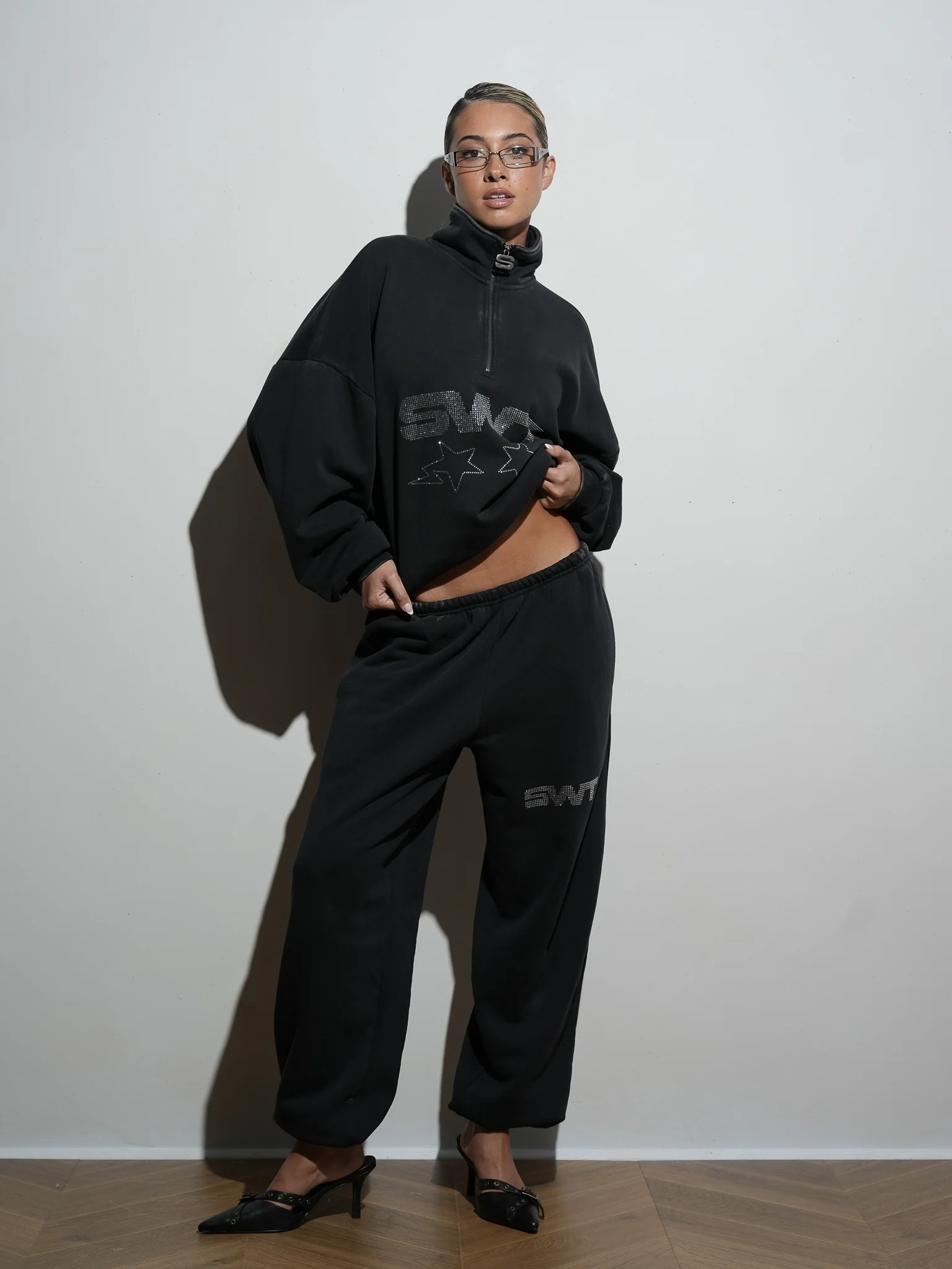 Rhinestone Oversized Sweatpants - Image 3